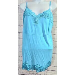 Lane Bryant Light Blue Lace Detail Adjustable Spaghetti Strap Tank Top 18/20